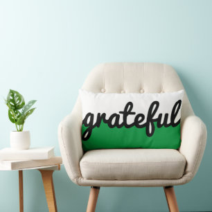 Grateful Green Black White Color Block Lumbar Cushion