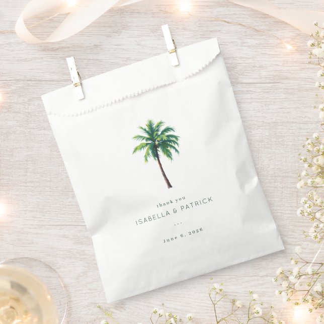 Grateful Green Tropical Palm Tree Favour Bag (Clipped)
