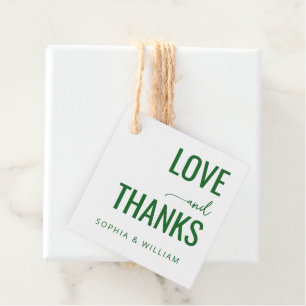 Grateful Green Typographic Favour Tags