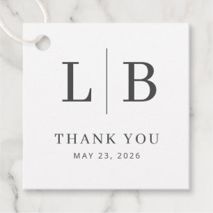 Grateful Grey Minimalist Wedding Favour Tag
