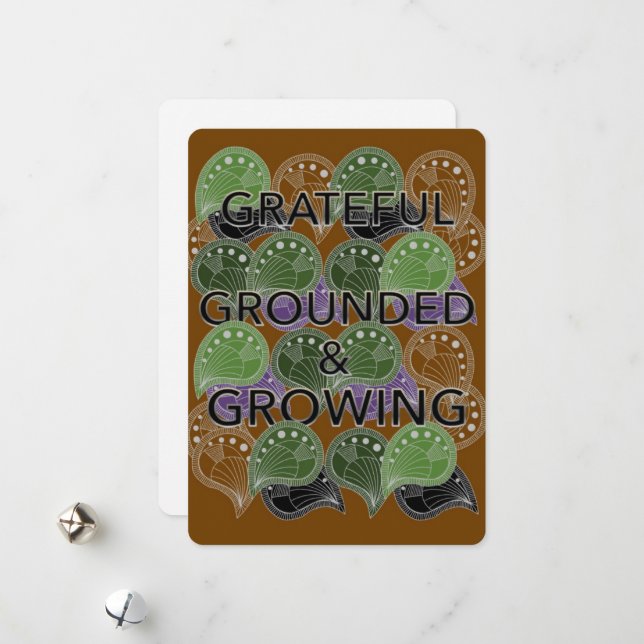 Grateful Grounded Growing – Modern Geo Art Card (Front/Back In Situ)