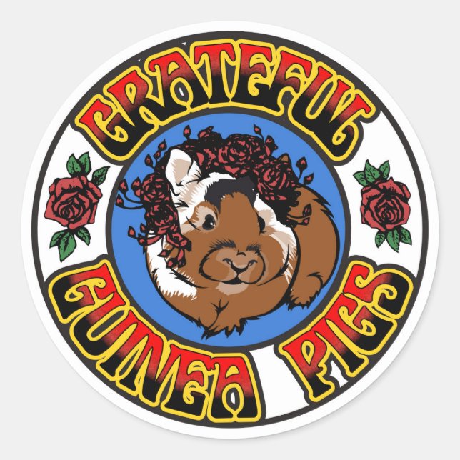 Grateful Guinea Pig Classic Round Sticker (Front)