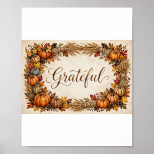 Grateful Harvest Art Print — Watercolor Pumpkins