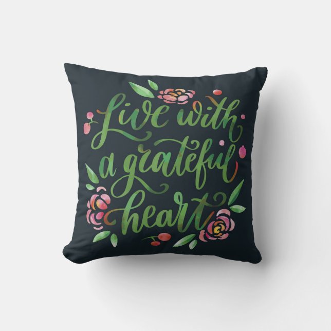 Grateful Heart Blooms Cushion (Front)