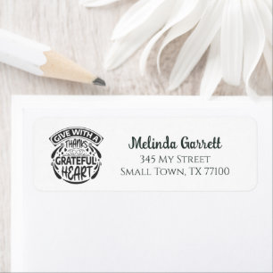 Grateful Heart Give Thanks Thanksgiving Address Return Address Label
