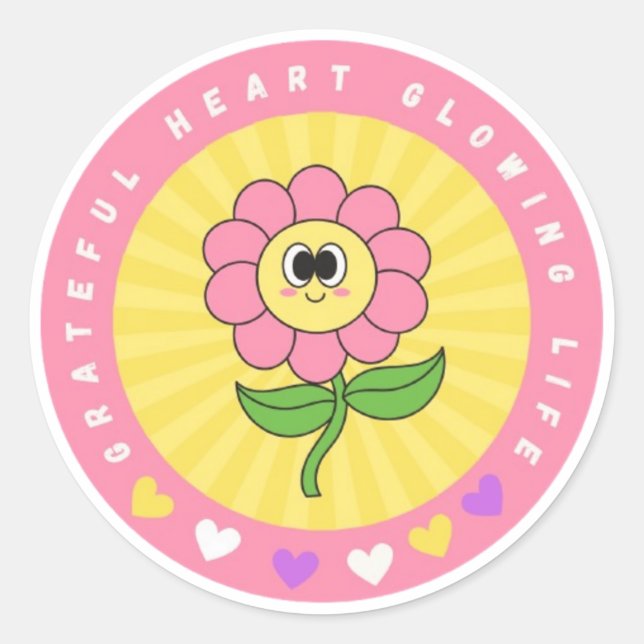 Grateful Heart Glowing Life Sticker (Front)