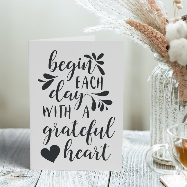 Grateful Heart | Hand Lettered Typography Quote Card (Creator Uploaded)