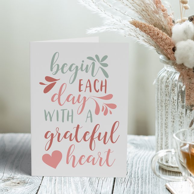 Grateful Heart | Hand Lettered Typography Quote Card (Creator Uploaded)