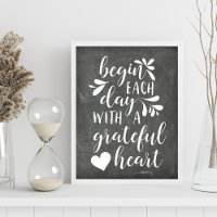 Grateful Heart | Hand Lettered Typography Quote