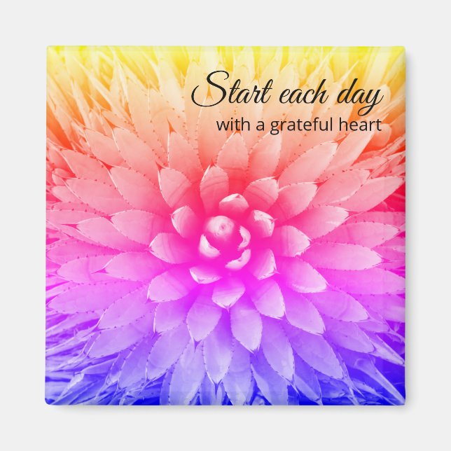 Grateful heart quote magnet (Front)