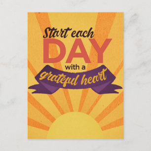 'Grateful heart' quote postcard