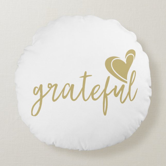 grateful heart round cushion (Front)