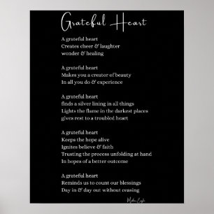 Grateful heart thanksgiving poem wall art poster