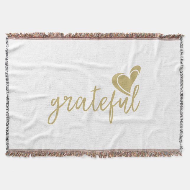 grateful heart throw blanket (Front)