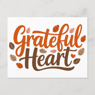 Grateful Heart Typography design Postcard
