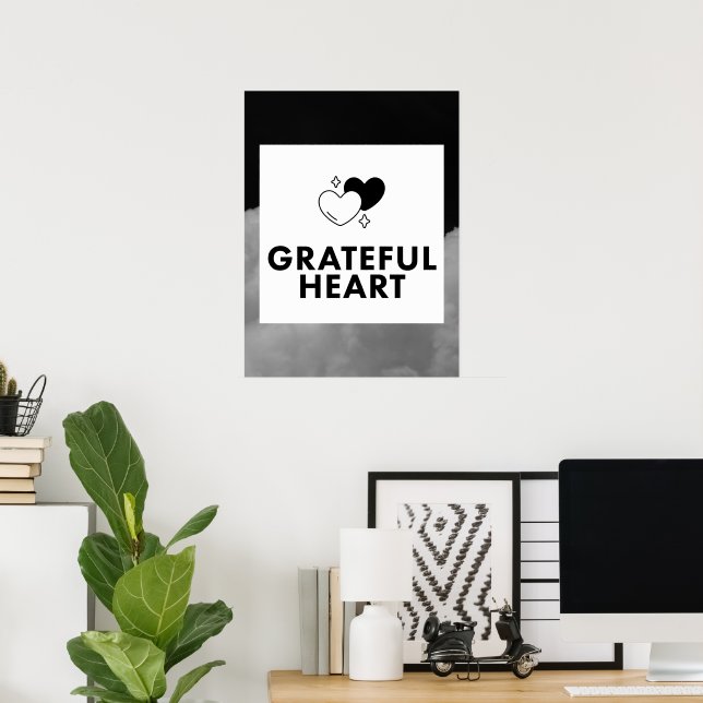 Grateful Heart. Wall Art. Poster (Home Office)