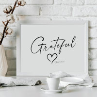 Grateful Heart | Your Name Minimal Ink Script