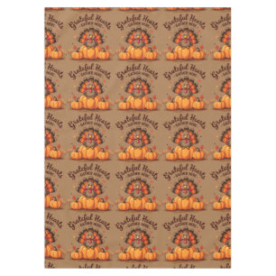 Grateful Hearts Thanksgiving Turkey Tablecloth