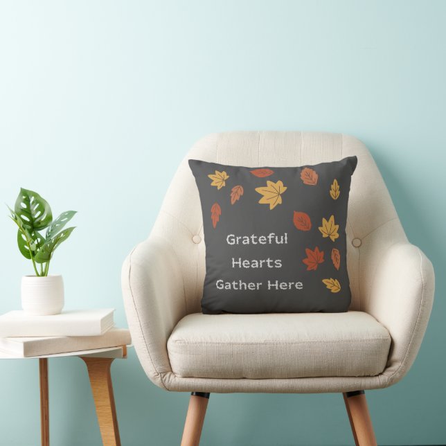 Grateful Hearts Throw Pillow (Chair)