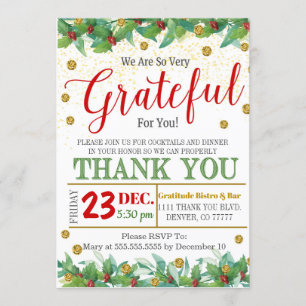 Grateful Holiday Appreciation Invitation