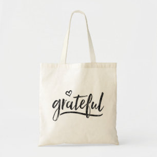 Grateful Minimalistic Custom Background Colour Tote Bag
