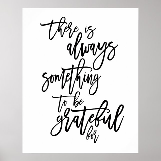Grateful Motivational Quote Black Poster (Front)