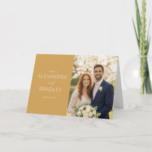 Grateful Mustard Minimalist Photo Thank You Card