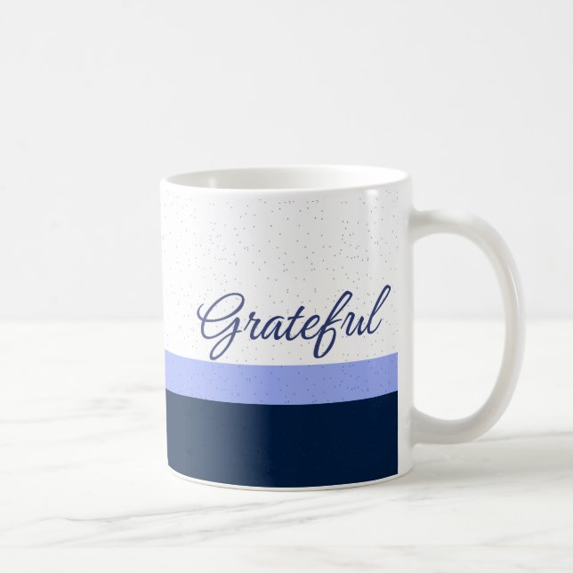 Grateful Navy Script Minimalist Art Coffee Mug (Right)