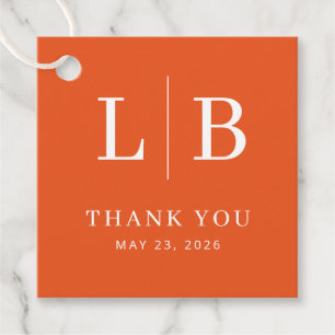Grateful Orange Minimalist Thank You Favour Tags