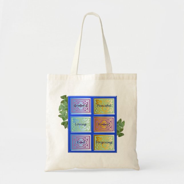 Grateful Peaceful Tote Bag (Front)