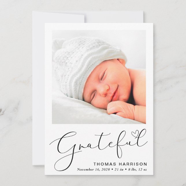 Grateful Photos Birth Announcement (Front)