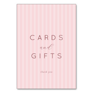 Grateful Pink Striped Thank You Card