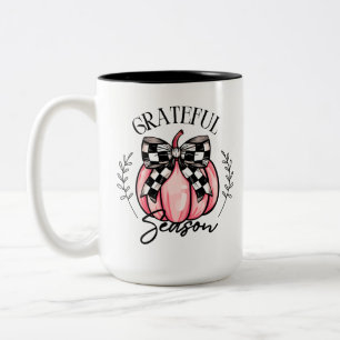 Grateful Season Pumpkin Fall Two-Tone Coffee Mug