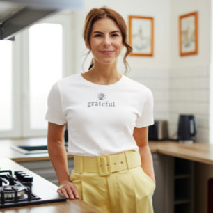 Grateful Simple Elegant Succulent Thanksgiving T-Shirt
