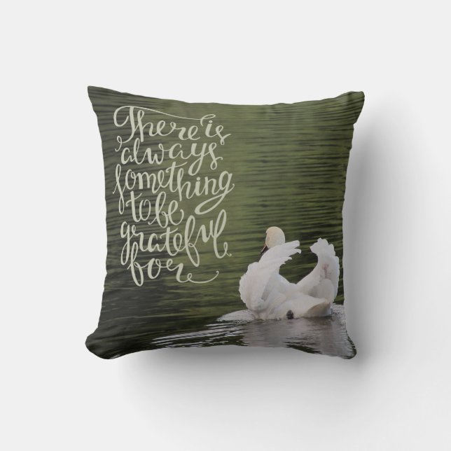 Grateful Swan Pillow (Front)