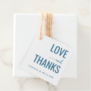 Grateful Teal Calligraphy Favour Tags