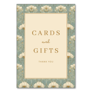 Grateful Teal Floral Thank You Card