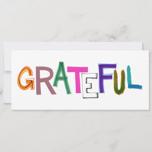 Grateful thank you appreciation fun gratitiude art invitation (Front)