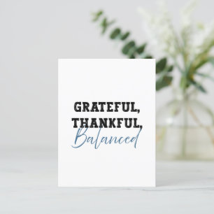 Grateful Thankful Balanced - Accountant Quote Postcard
