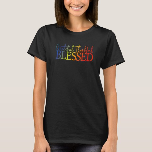 Grateful Thankful Blessed Apparel T-Shirt (Front)