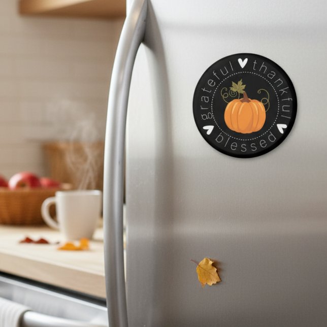 Grateful, Thankful, Blessed Autumn Folk Art Magnet (Grateful, Thankful, Blessed Autumn Folk Art Magnet)