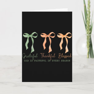Grateful Thankful Blessed Christian Fall Thanksgiv Card