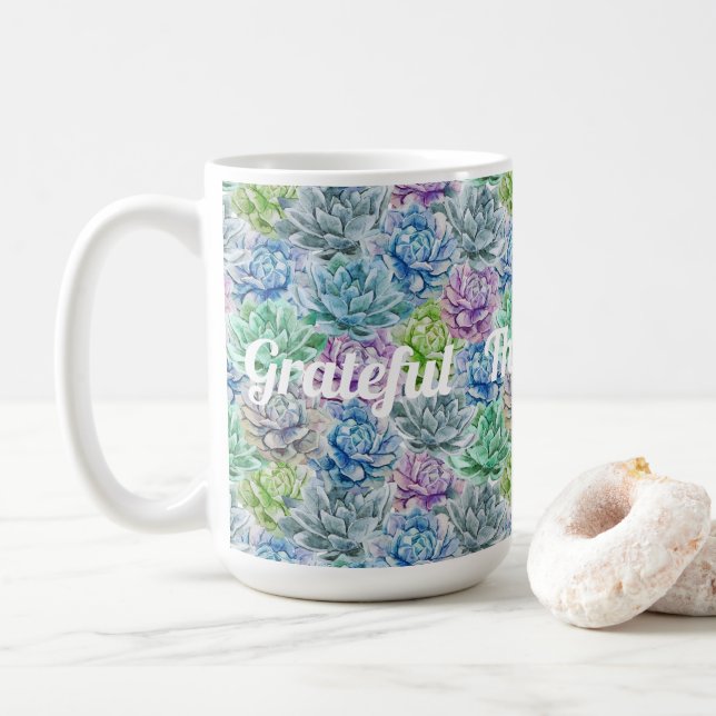 Grateful - Thankful - Blessed Coffee Mug (With Donut)