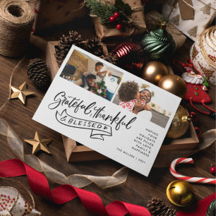 Grateful Thankful Blessed Family Photo Christmas