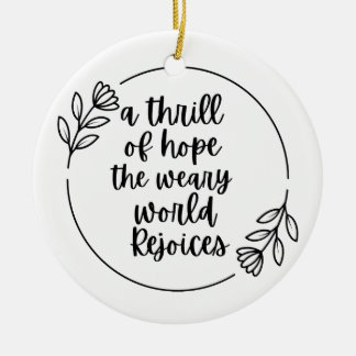 Grateful Thankful Blessed Inspirational Gift  Ceramic Ornament