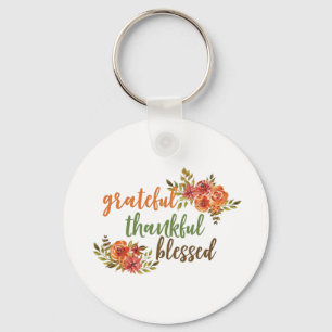 Grateful, Thankful, Blessed Key Ring