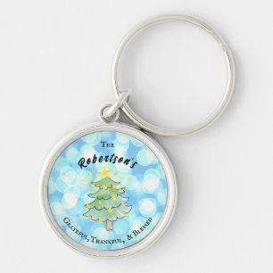 Grateful, Thankful & Blessed personalised Key Ring