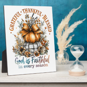 Grateful Thankful Blessed Plaque