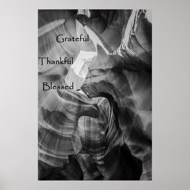 Grateful thankful blessed poster (Front)