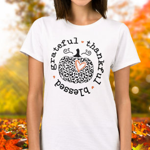 Grateful Thankful Blessed Pumpkin Heart T-Shirt